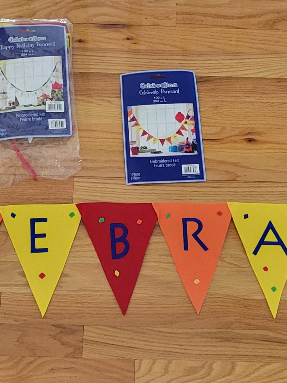 Embroidered Felt Party Pennant Banners- New-$2/$12